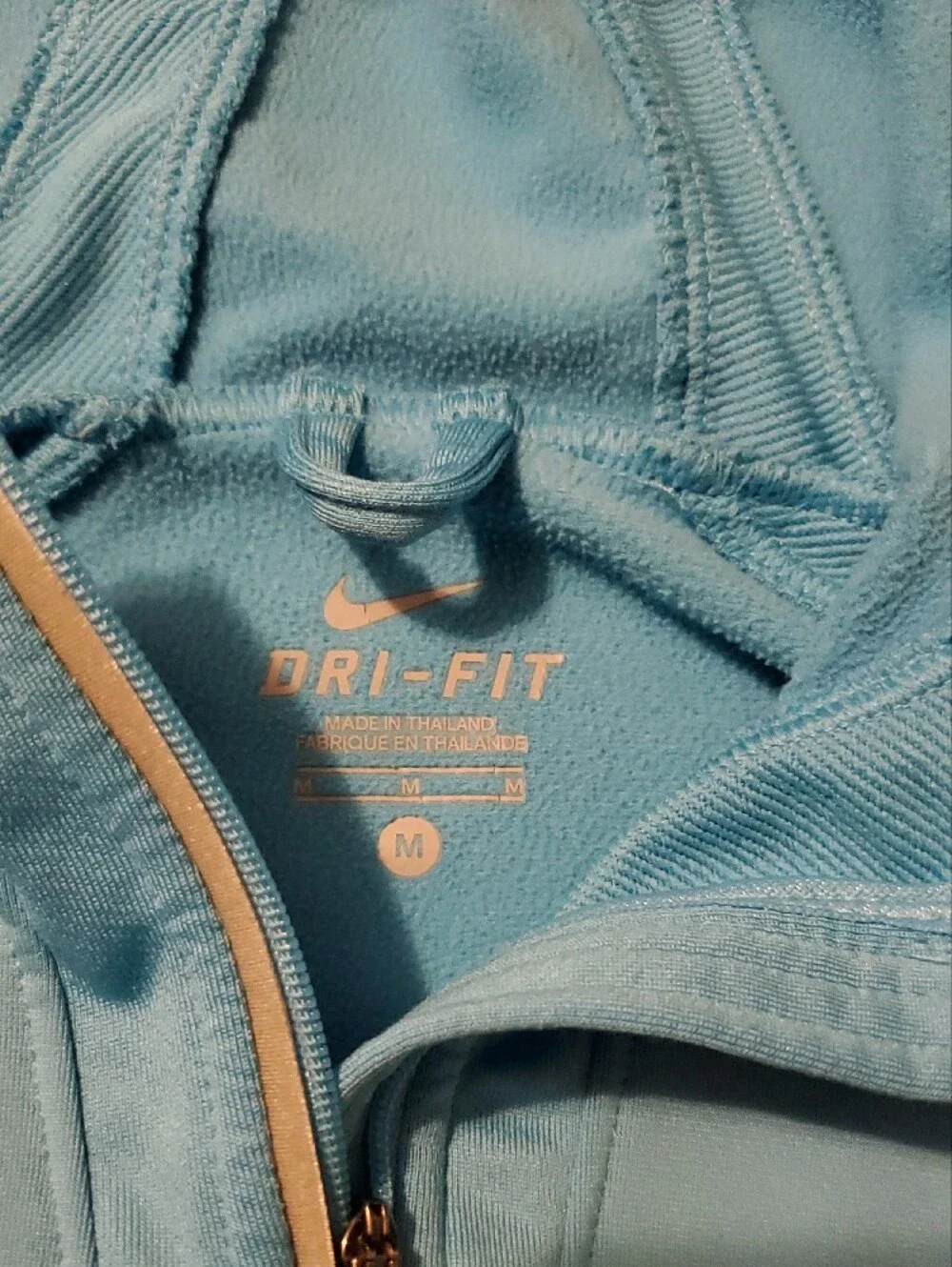 Nike Dri-Fit Sky Blue Quarter-Zip Hooded Pullover